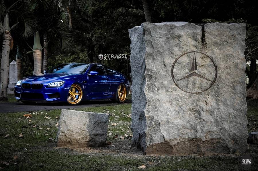  BMW M6 San Marino Blue on Strasse Wheels 2015 года  (фото 17 из 20)
